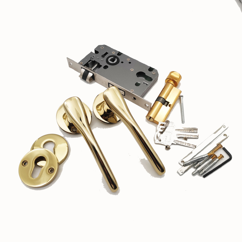 Брава за интериорни врати, алуминиева сплав, за дървени и спални врати, модерен минималистичен стил, тегло на панелната дръжка 350 g