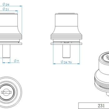 Κλειδαριά γυάλινης συρόμενης πόρτας, Push-To-Open, κλειδαριά για εκθετήρια και κοσμηματοπωλεία, μοντέλο 231, κράμα ψευδάργύρου