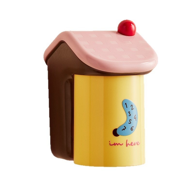 Loocoo dantų šepetėlio ir puodelio laikiklis — sieninis tvirtinimas, magnetinis pritraukimas, be gręžimo, iš plastiko, logotipo spausdinimas įmanomas