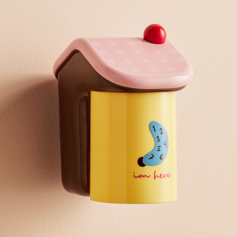 Loocoo dantų šepetėlio ir puodelio laikiklis — sieninis tvirtinimas, magnetinis pritraukimas, be gręžimo, iš plastiko, logotipo spausdinimas įmanomas