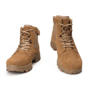 Stredne vysoké bojové topánky s proti prepichnutiu, ultraľahké kožené nubuk topánky, púštny štýl