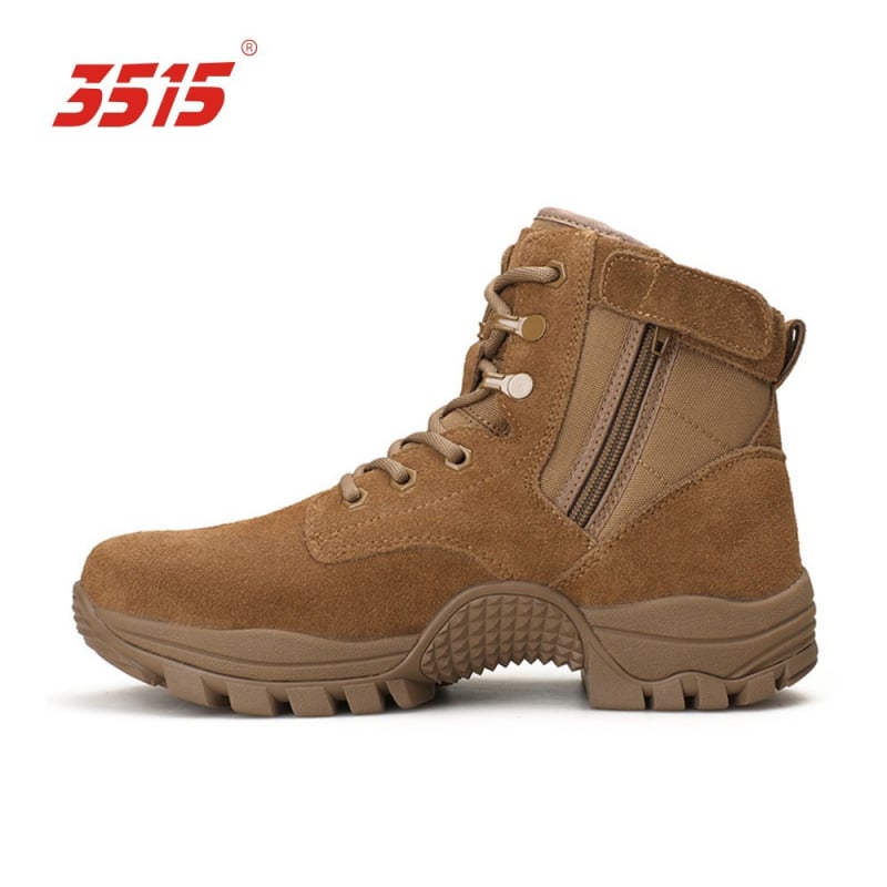 Stredne vysoké bojové topánky s proti prepichnutiu, ultraľahké kožené nubuk topánky, púštny štýl