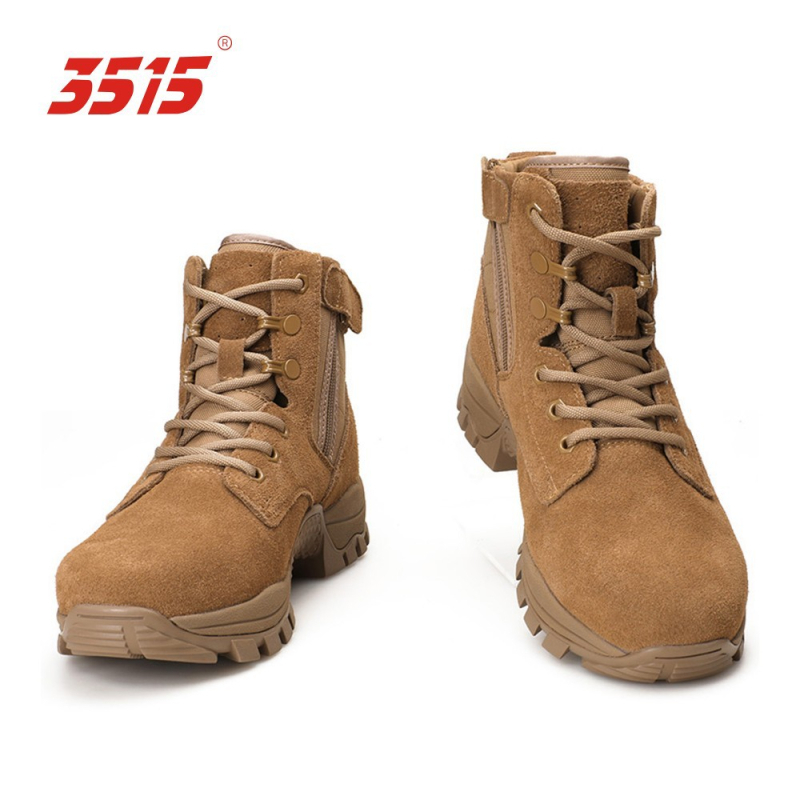 Stredne vysoké bojové topánky s proti prepichnutiu, ultraľahké kožené nubuk topánky, púštny štýl