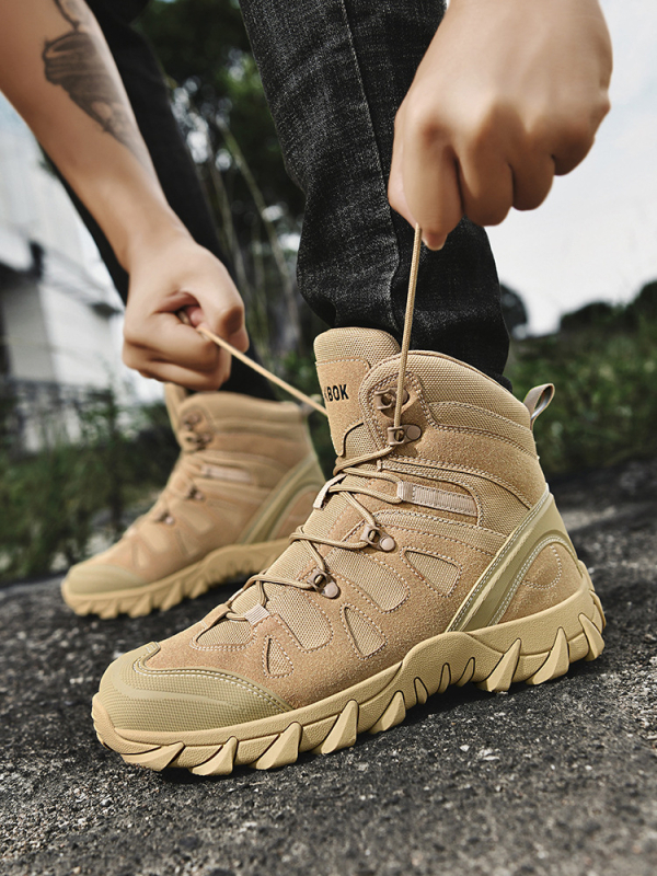 Meeste kõrged matkasaapad tõelisest nahast, lehma veluur + oksfordi kangas; täiskasvanutele; sobivad matkamiseks ja telkimiseks; litsentsitud erabränd