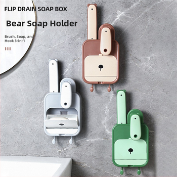 Kangmi plastový set mydlovej nádoby s kefkou, nástenný držiak mydla s prísavkou a krytom, 72 kusov