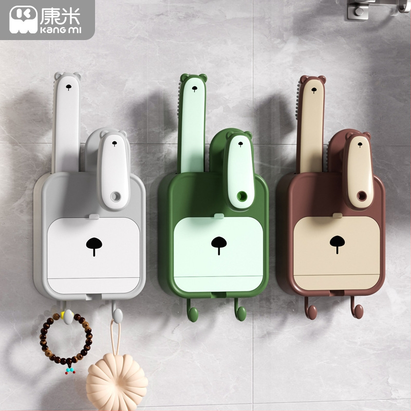 Kangmi plastový set mydlovej nádoby s kefkou, nástenný držiak mydla s prísavkou a krytom, 72 kusov