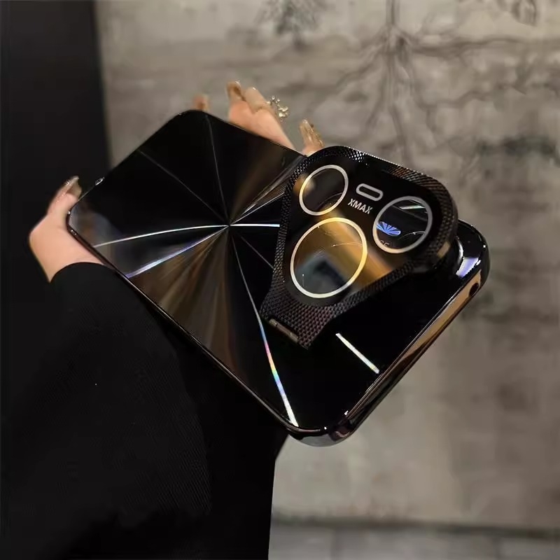 Kućište za telefon s metalnim nosačem leće MT60 za Huawei Pura70 Pro, Aurora laser završna obrada, PC materijal, elektroplatiranje, otporno na udarce, antiotisci prstiju