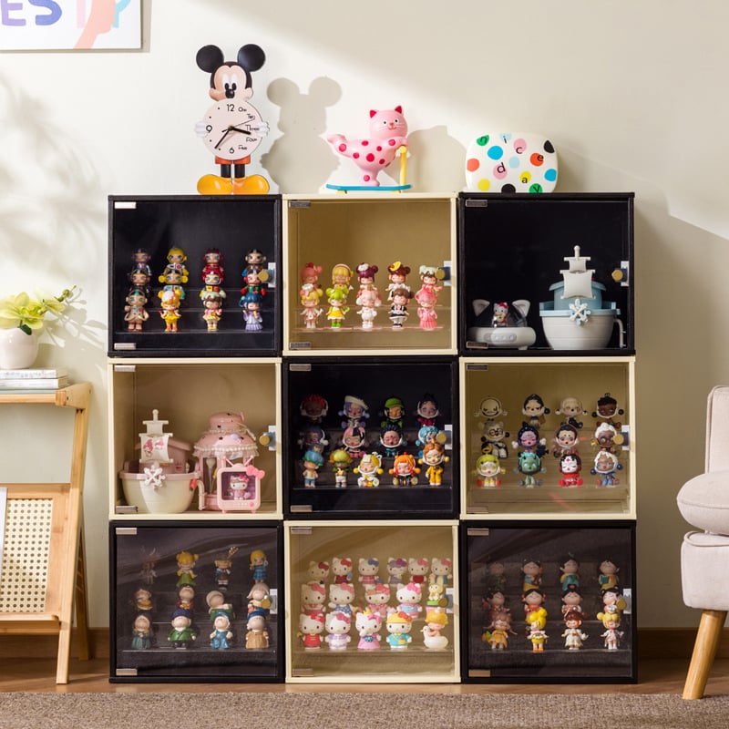 Figūru uzglabāšanas kastīte, akrila, putekļusizturīga, ar nodalījumiem, 60 L tilpums