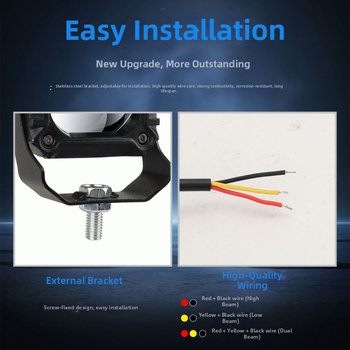 Motociklo LED prožektorius, aliumininis korpusas ir lęšis, 12V, IP67, 15000 lm, LED