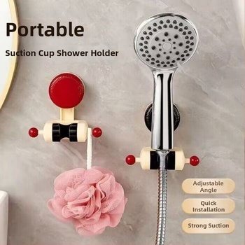 Regulējams dušas galvas turētājs ar sūkņa stiprinājumu – bez urbšanas, plastmasas konstrukcija, mājas lietošanai