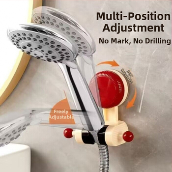 Regulējams dušas galvas turētājs ar sūkņa stiprinājumu – bez urbšanas, plastmasas konstrukcija, mājas lietošanai