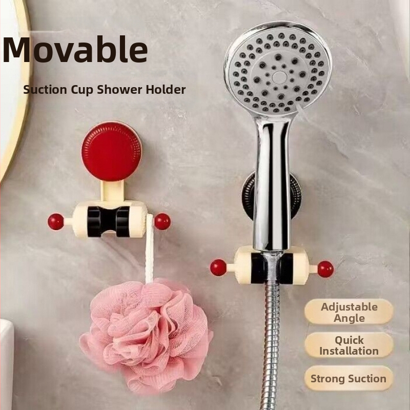 Regulējams dušas galvas turētājs ar sūkņa stiprinājumu – bez urbšanas, plastmasas konstrukcija, mājas lietošanai