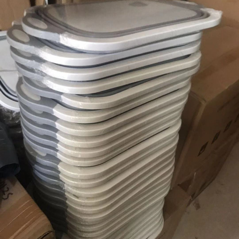 Placă de tăiat din plastic cu două straturi, pliabilă, cu vas de spălat legume portabil, retractabil