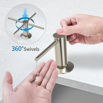 Virtuvės kriauklės muilo dozatorius su spaudimu (Medžiaga: Varis; Paviršius: Elektroplakavimas; Veikimas: Rankinis spaudimas; Svoris: 0.35 kg)