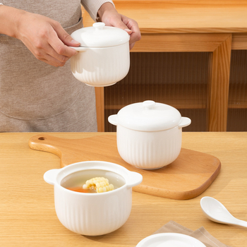 Porcelánból készült sűrítőedény levesekhez, glazúros felülettel, modern minimalist stílus (Anyag: porcelán; Felület: glazúros; Testreszabás: elérhető; Stílus: modern és minimalistikus)