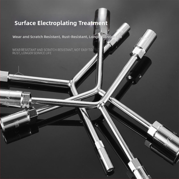 Zásuvkový kľúč — trojramenný a Y-tvar dizajn, nástroj na opravu pneumatík a motocyklov, z vysokouhlíkovej ocele, značka Powerful Merchant