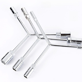 Zásuvkový kľúč — trojramenný a Y-tvar dizajn, nástroj na opravu pneumatík a motocyklov, z vysokouhlíkovej ocele, značka Powerful Merchant