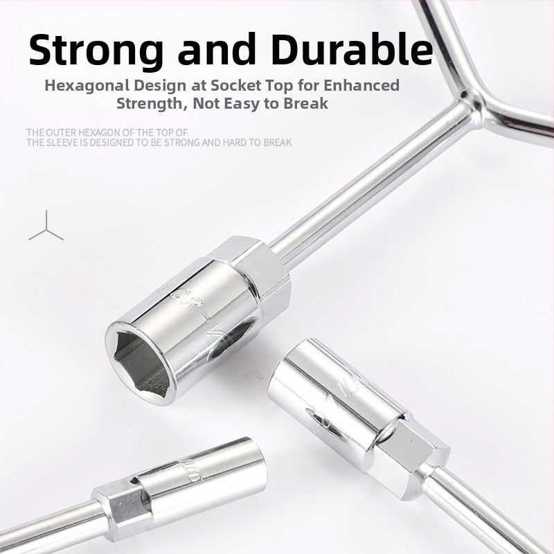 Ligzdas atslēga — trīskarīgs un Y-veida dizains, riepu un motociklu remontam, no augsta oglekļa tērauda, zīmols Powerful Merchant