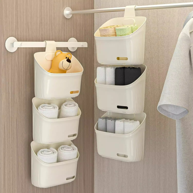 Kuhinjska viseća košarica za pohranu, plastična, moderan minimalistički stil, model: jedan paket