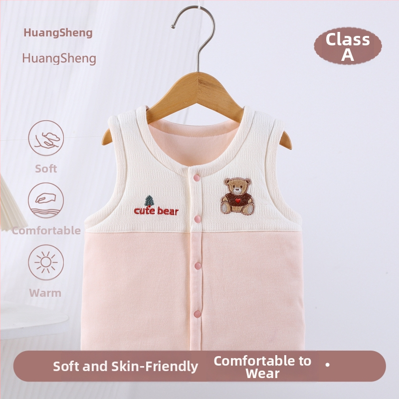 Laste puuvillane padi vest vooderduse, unisex, 0–12 kuu, sügis-talv, varrukatuta, karikatürimustriga