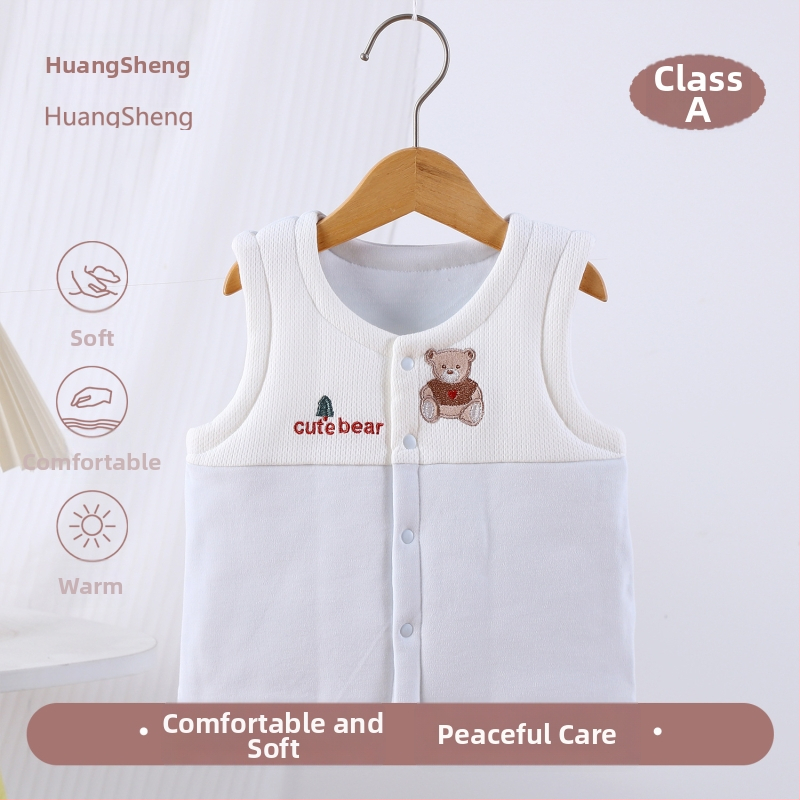 Laste puuvillane padi vest vooderduse, unisex, 0–12 kuu, sügis-talv, varrukatuta, karikatürimustriga