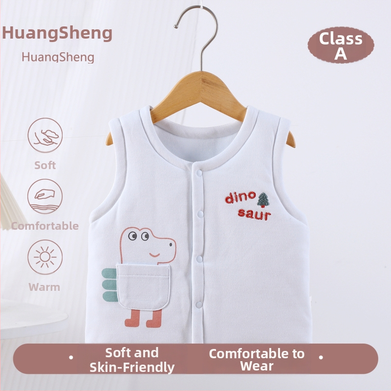 Laste puuvillane padi vest vooderduse, unisex, 0–12 kuu, sügis-talv, varrukatuta, karikatürimustriga