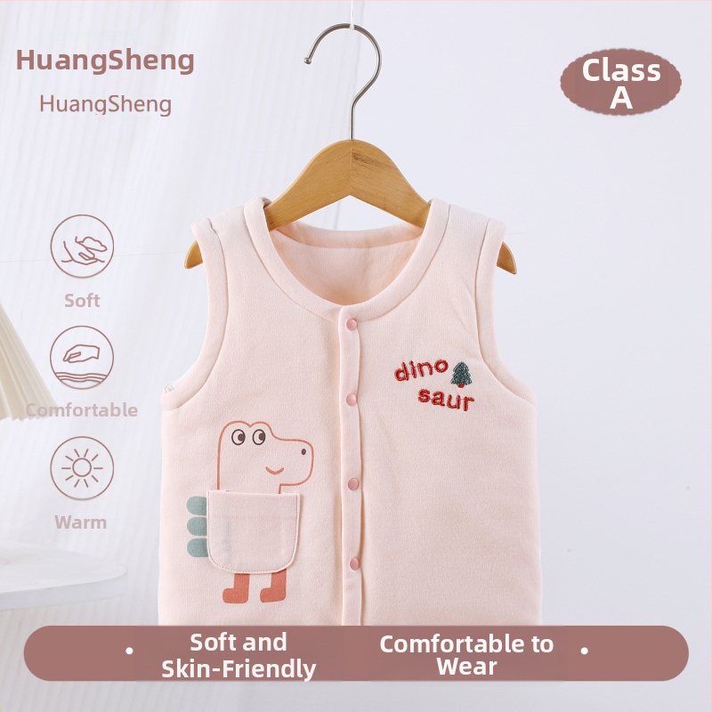 Laste puuvillane padi vest vooderduse, unisex, 0–12 kuu, sügis-talv, varrukatuta, karikatürimustriga