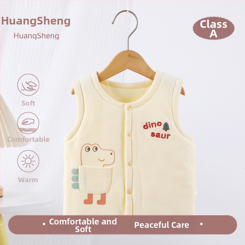 Laste puuvillane padi vest vooderduse, unisex, 0–12 kuu, sügis-talv, varrukatuta, karikatürimustriga