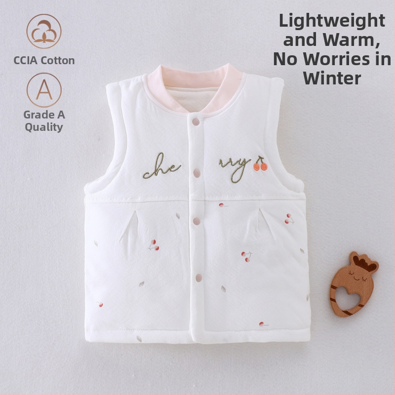 Laste puuvillane padi vest vooderduse, unisex, 0–12 kuu, sügis-talv, varrukatuta, karikatürimustriga