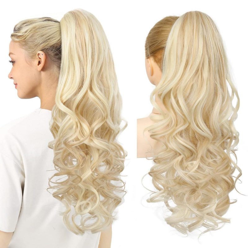 Koni wig za žene – clip-on, europski/američki stil, velike valovite kovrče, duga kosa
