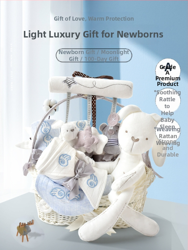 Naujagimių dovanų dėžutė - medvilnės drabužių komplektas kūdikiams su švelniu paviršiaus apdaila, daugiadalis komplektas (0–1 m., iki 80 cm)