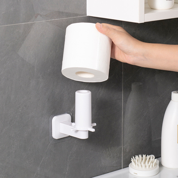 Vertikálny samolepiaci držiak na papier – plastový, cylindrický, moderný štýl (samolepiaci, bez vŕtania)