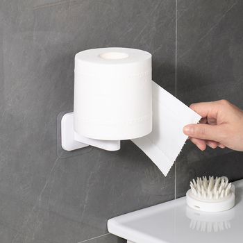 Vertikálny samolepiaci držiak na papier – plastový, cylindrický, moderný štýl (samolepiaci, bez vŕtania)