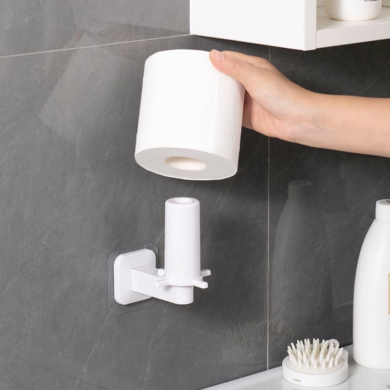 Vertikálny samolepiaci držiak na papier – plastový, cylindrický, moderný štýl (samolepiaci, bez vŕtania)