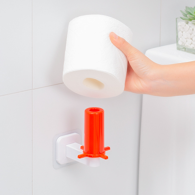 Vertikálny samolepiaci držiak na papier – plastový, cylindrický, moderný štýl (samolepiaci, bez vŕtania)