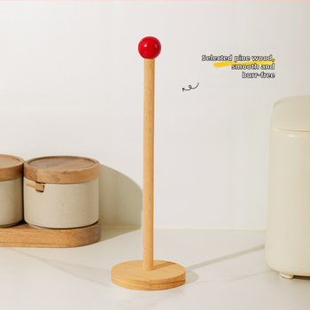 Drevený stojan na kuchynský papier a vreckovky – kruhový tvar, lesklý povrch, moderný minimalistický štýl