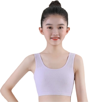 Meitenēm paredzēts kokvilnas divslāņu top, bez metāla stieples, 8–16 gadi