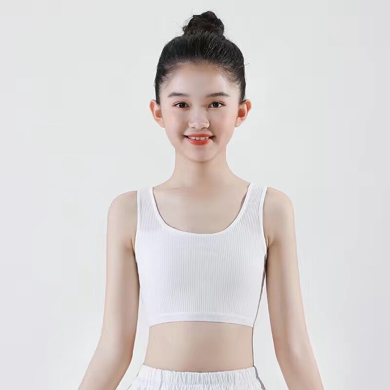 Meitenēm paredzēts kokvilnas divslāņu top, bez metāla stieples, 8–16 gadi