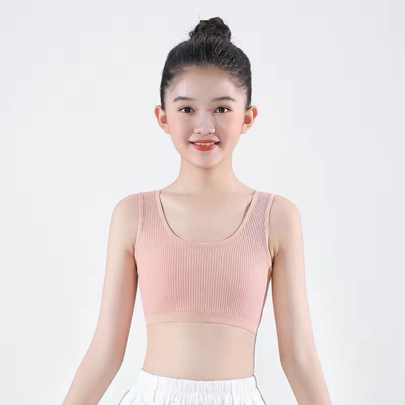 Meitenēm paredzēts kokvilnas divslāņu top, bez metāla stieples, 8–16 gadi