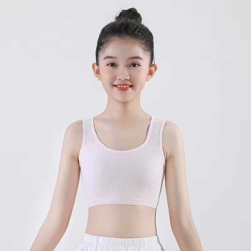 Meitenēm paredzēts kokvilnas divslāņu top, bez metāla stieples, 8–16 gadi