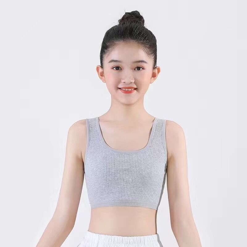 Meitenēm paredzēts kokvilnas divslāņu top, bez metāla stieples, 8–16 gadi