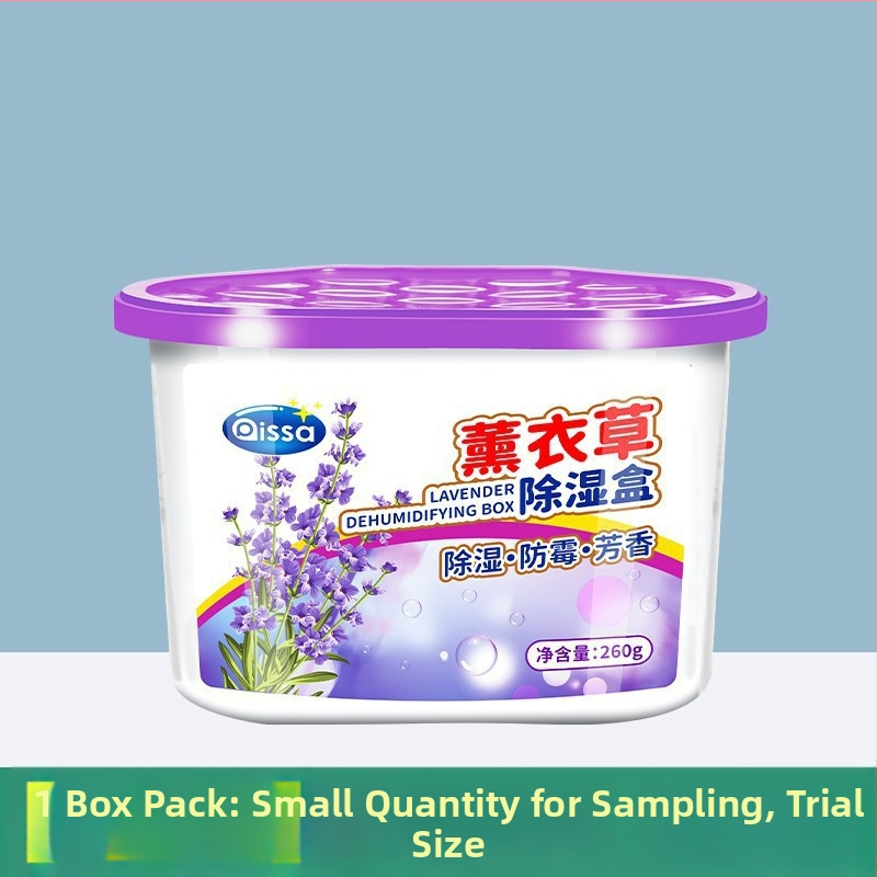 Desikantas drėgmės šalinimo dėžutė su drėgmės sugeriančiu maišeliu, pelėsių atsparumas, levandų kvapas, 260 g