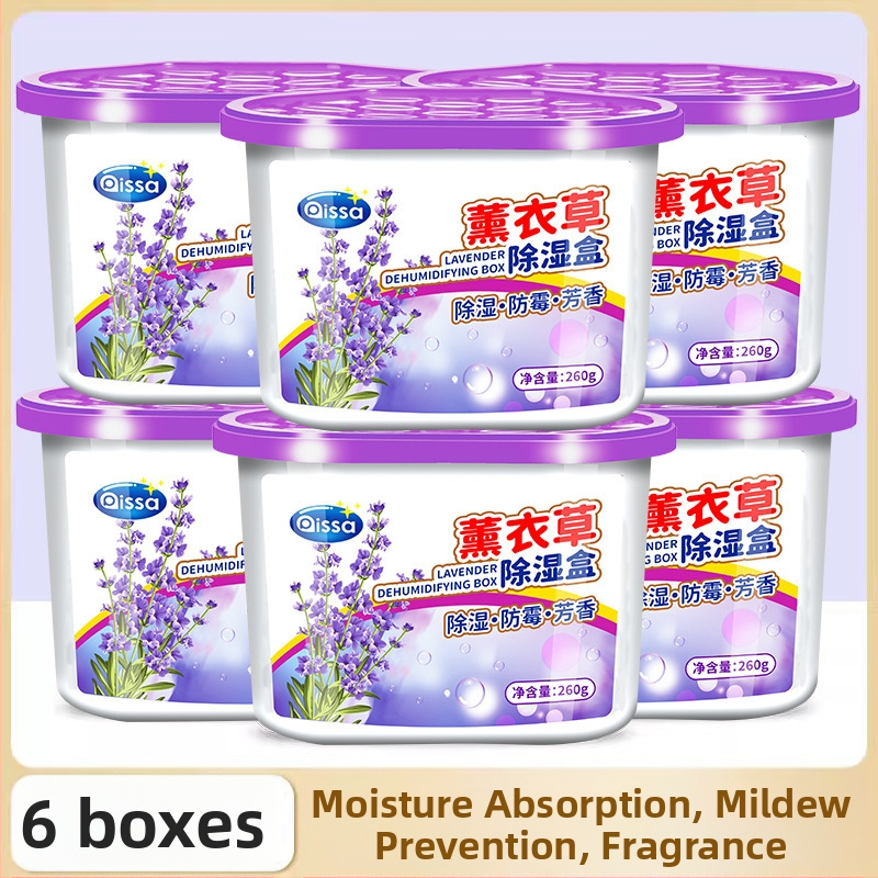 Desikantas drėgmės šalinimo dėžutė su drėgmės sugeriančiu maišeliu, pelėsių atsparumas, levandų kvapas, 260 g