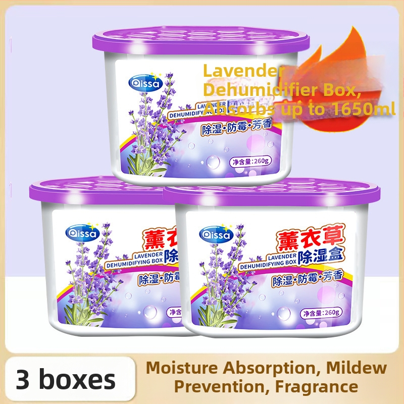 Desikantas drėgmės šalinimo dėžutė su drėgmės sugeriančiu maišeliu, pelėsių atsparumas, levandų kvapas, 260 g