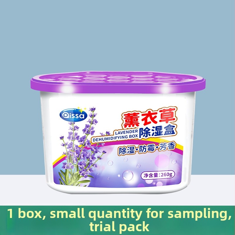 Desikantas drėgmės šalinimo dėžutė su drėgmės sugeriančiu maišeliu, pelėsių atsparumas, levandų kvapas, 260 g