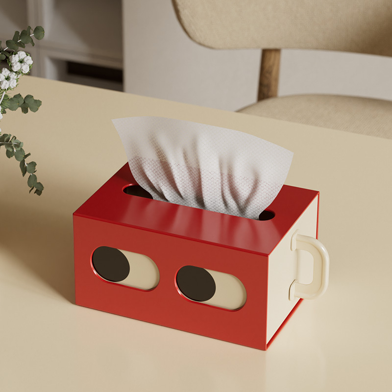 Cutie de șervețele, tip sertar, birou, plastic, organizator multipurpose, potrivită pentru mașină, living și baie, pachet de 10 buc.