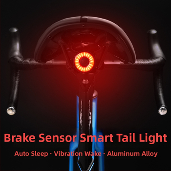Stražnje svjetlo za bicikl s pametnim senzorom kočnice, indikator punjenja, za cestovne i MTB bicikle