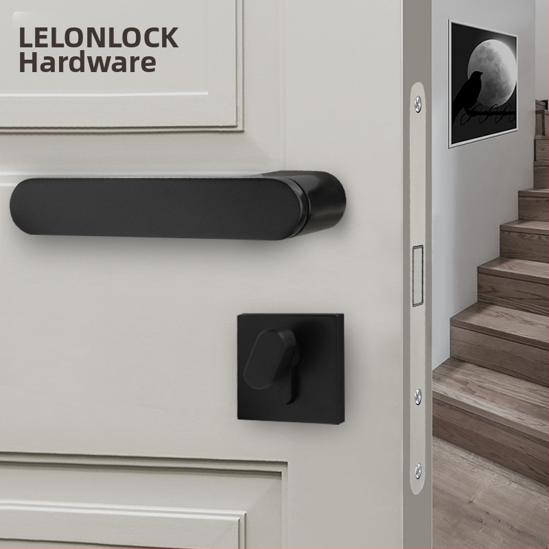 Nerūsējošā tērauda slēdža korpuss, modelis RML-35, neredzama magnētiskā lūpa, caurumu attālums 55×72 mm, piemērots koka durvīm