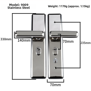 Nerūdijančio plieno durų rankena - anti-vagystės užraktas įėjimo durims, universalaus šarvuoto dizaino (Medžiaga: Nerūdijantis plienas; Modelis: Nerūdijančio plieno rankena; Pritaikymo sritis: Saugumo durys/įėjimo durys; Stilius: Naujasis kinų stilius)