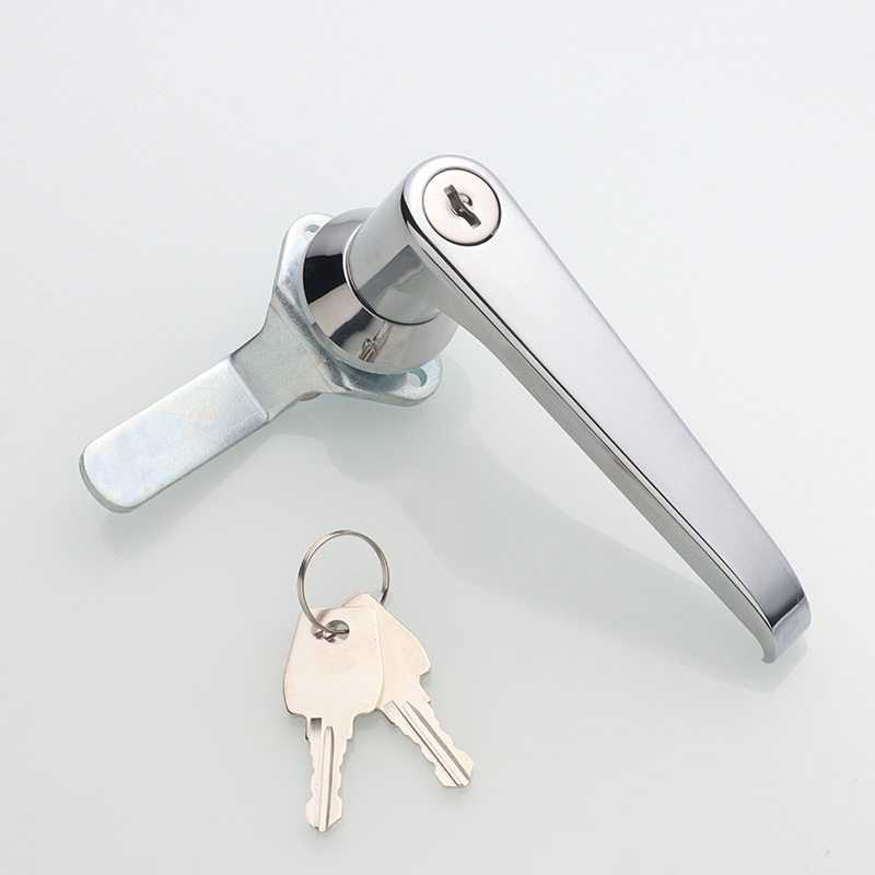 Hengzhu MS316 Zn ötvözet fogantyúzár elosztó dobozokhoz, magas és alacsony feszültségű szekrényekhez, fényes króm felület